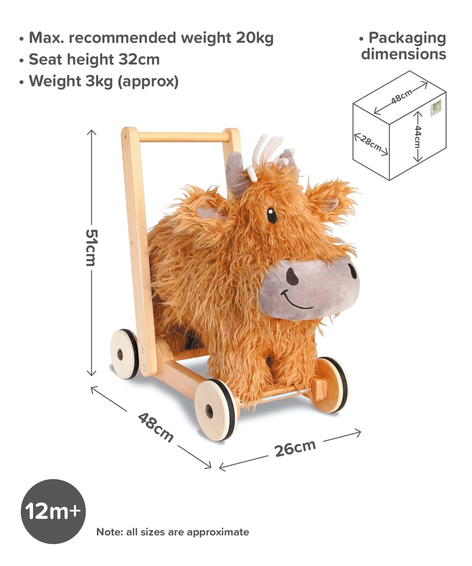 Hubert Highland Cow Baby Walker