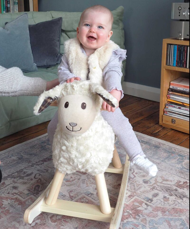 Lambert Rocking Lamb with toddler girl 