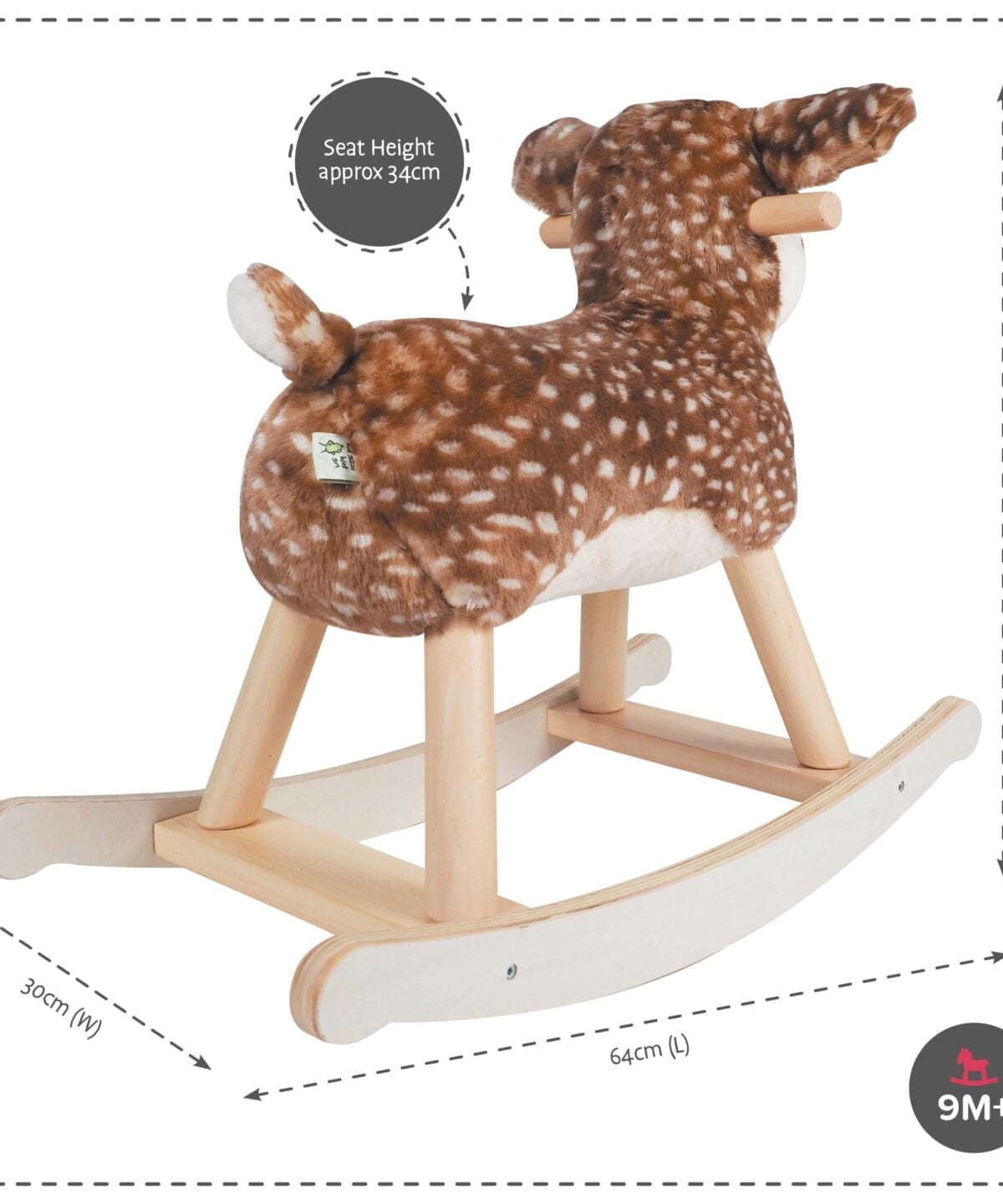 Product dimensions displayed for Willow Rocking Deer