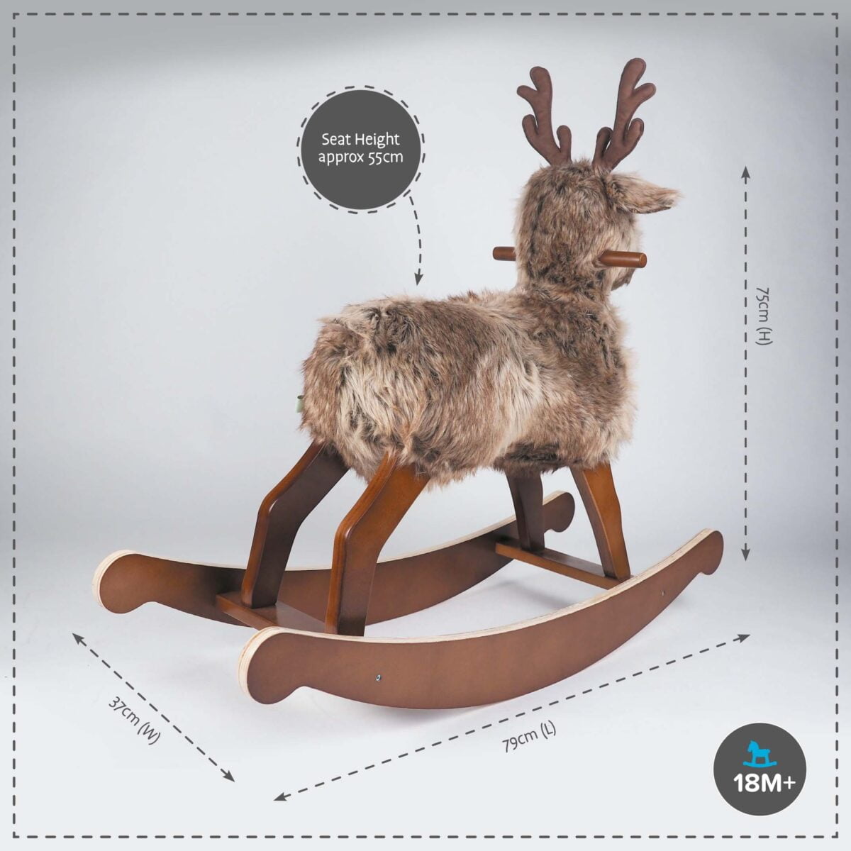 Product dimensions displayed for Hamilton Rocking Stag