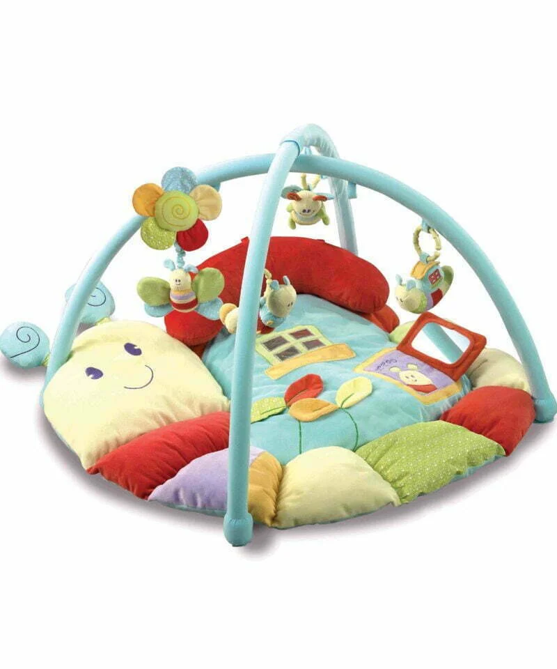 Softly Snail Multi-Activity Baby Play gym with musical pull toy, tummy time cushion and hanging toys