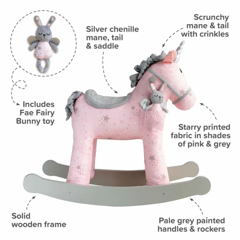 Celeste Rocking Unicorn and Fae Fairy toy 12m+ Infographics