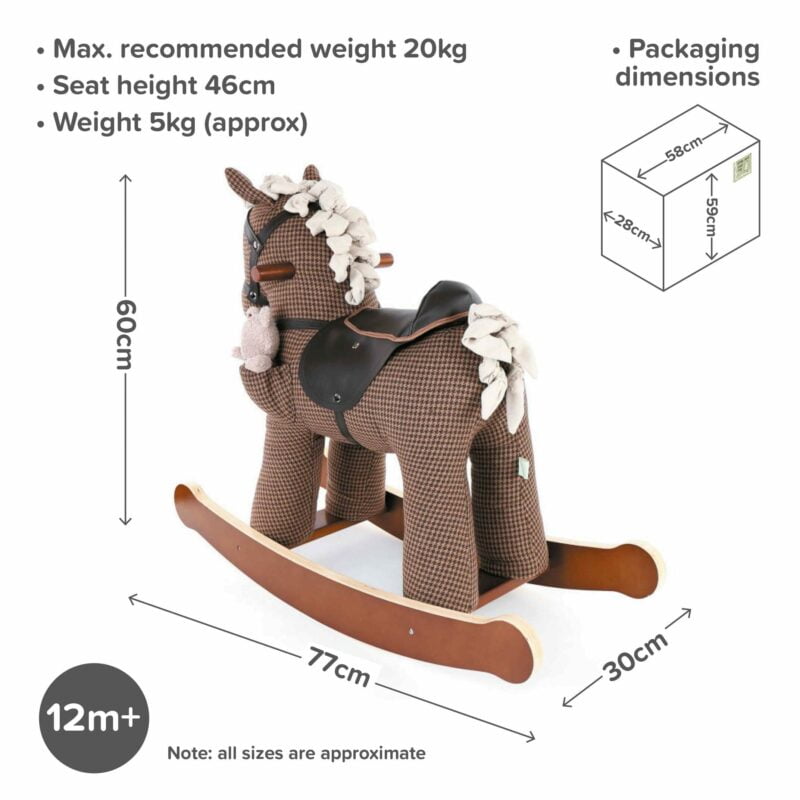 Classic Babys 1st Rocking Horse Chester and Fred 12m+ Infographic