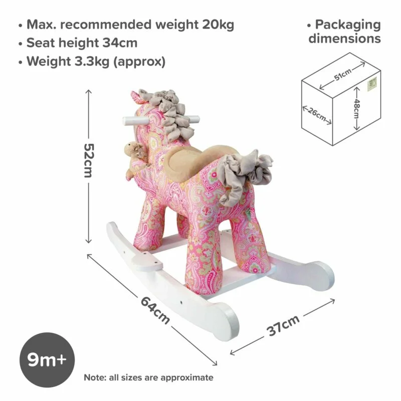 Ride on horse toy  - Pixie and Fluff 9m+ Infographic