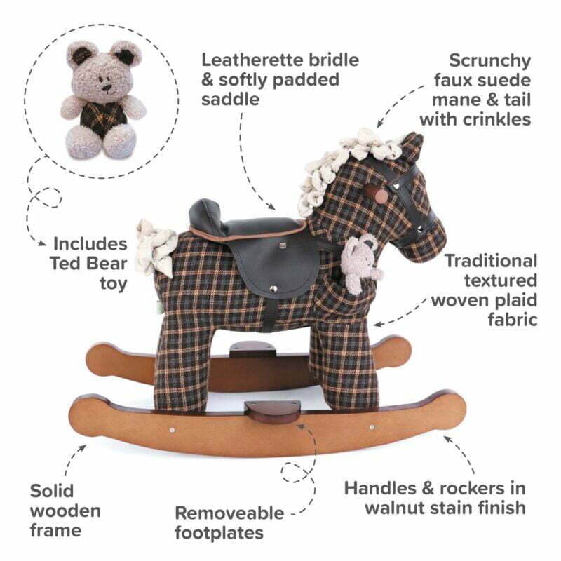Rufus and Ted traditional Rocking Horse 9m+ Infographic