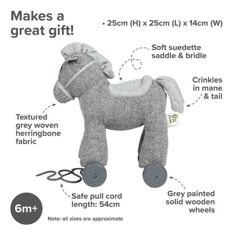 Infographic image of Stirling Pull Along Toy horse