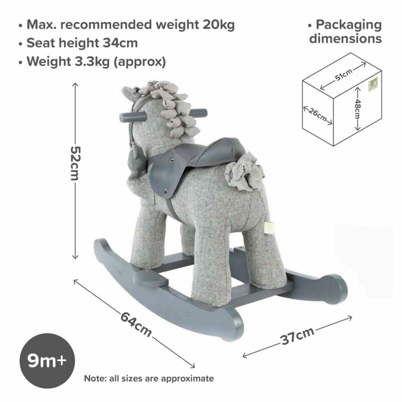 Dimensions for Stirling and Mac 9m+ rocking chair horse  Infographic-5