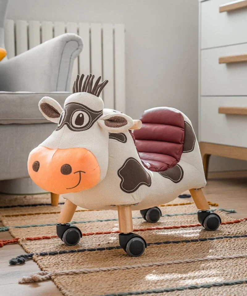 Moobert cow animal ride on in nursery room 