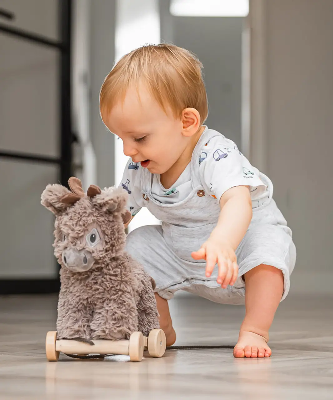 donkey toy one of the pull along toys for 1 year olds by little bird told me