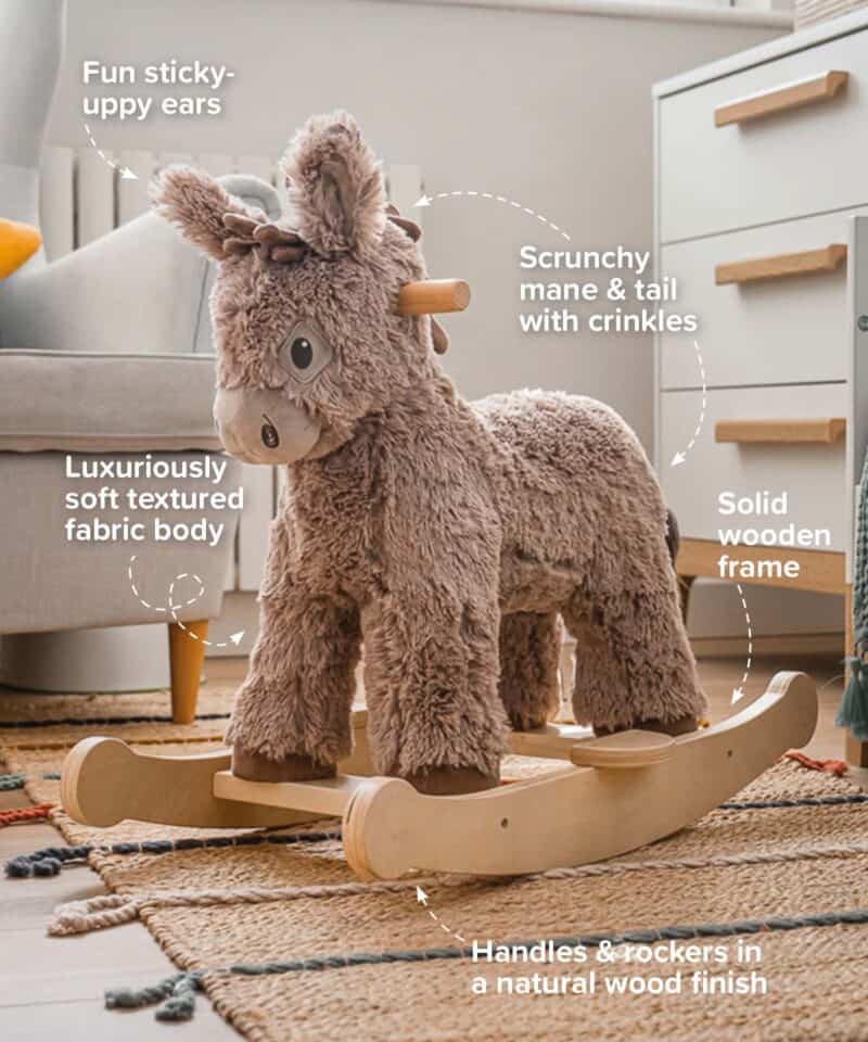 Donkey rocking toy infographic